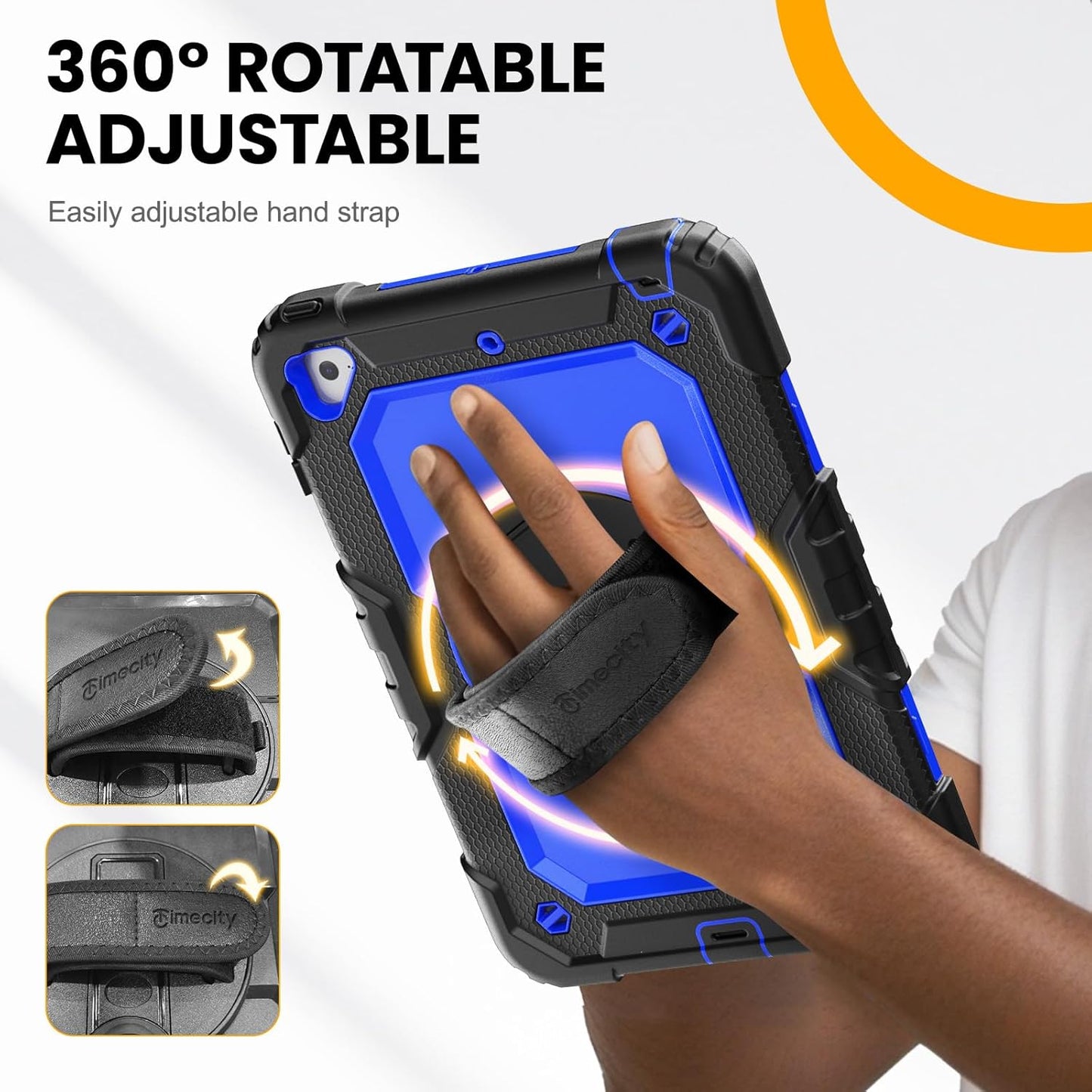 Case for Ipad Mini 4, for Ipad Mini 5Th Generation Case, Heavy Duty Case with Screen Stand Hand Strap Shoulder Strap Pencil Holder for Ipad Mini 5/ Mini 4 7.9 Inch- Dark Blue