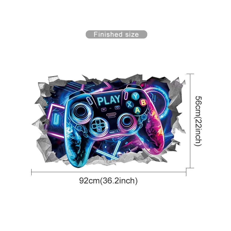 Graffiti Video Game Joystick Wall Decal Playroom Gaming Zone Xbox Gamer Wall Sticker Bedroom Vinyl Home Decor