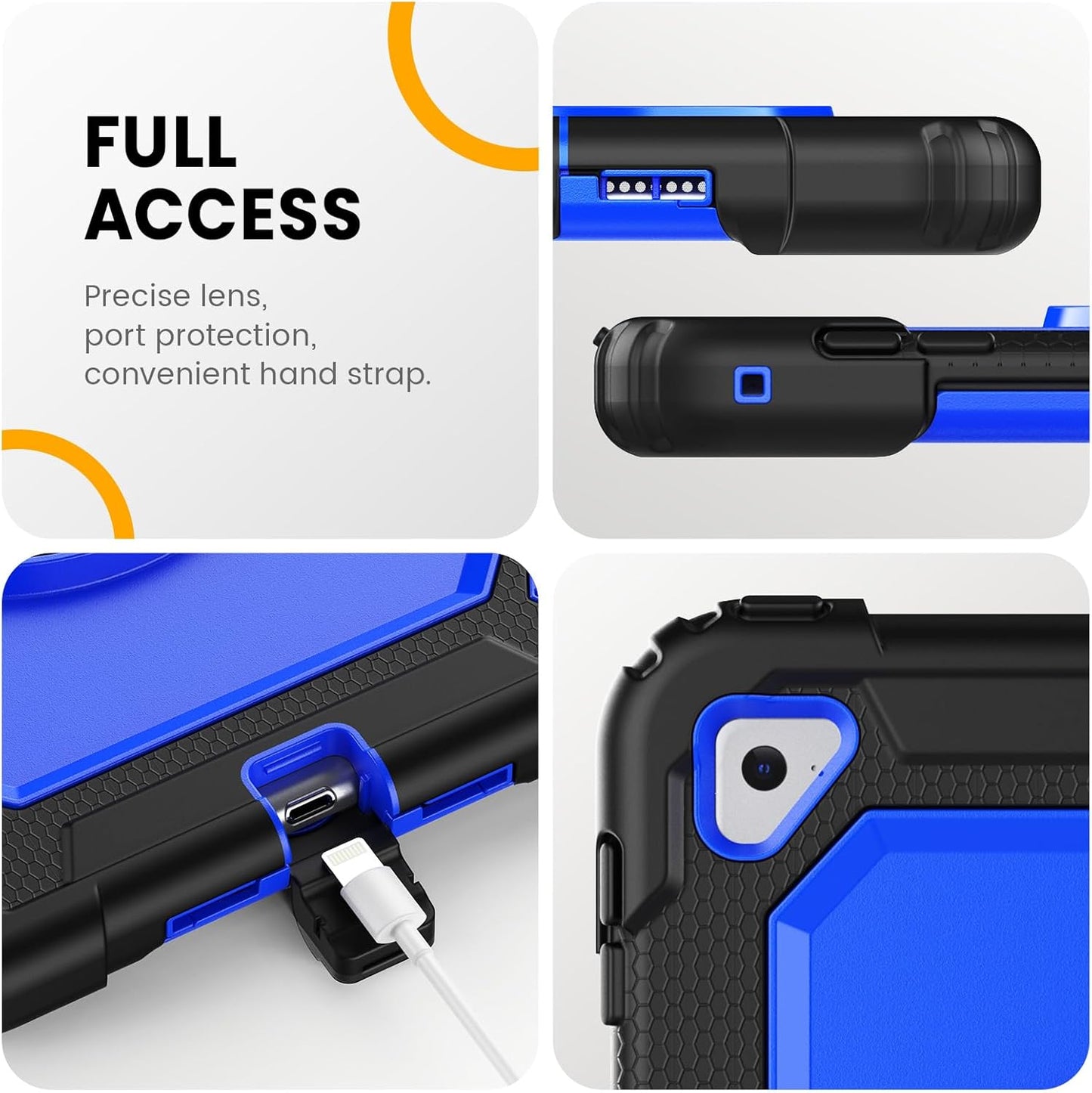 Case for Ipad Mini 4, for Ipad Mini 5Th Generation Case, Heavy Duty Case with Screen Stand Hand Strap Shoulder Strap Pencil Holder for Ipad Mini 5/ Mini 4 7.9 Inch- Dark Blue
